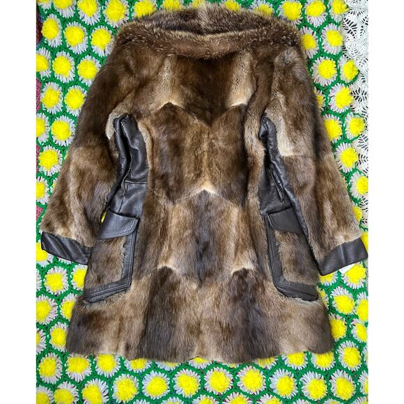 Vintage Furs by Pollans Mink Leatrim Race Collar Mid length Coat - Picture 2 of 13